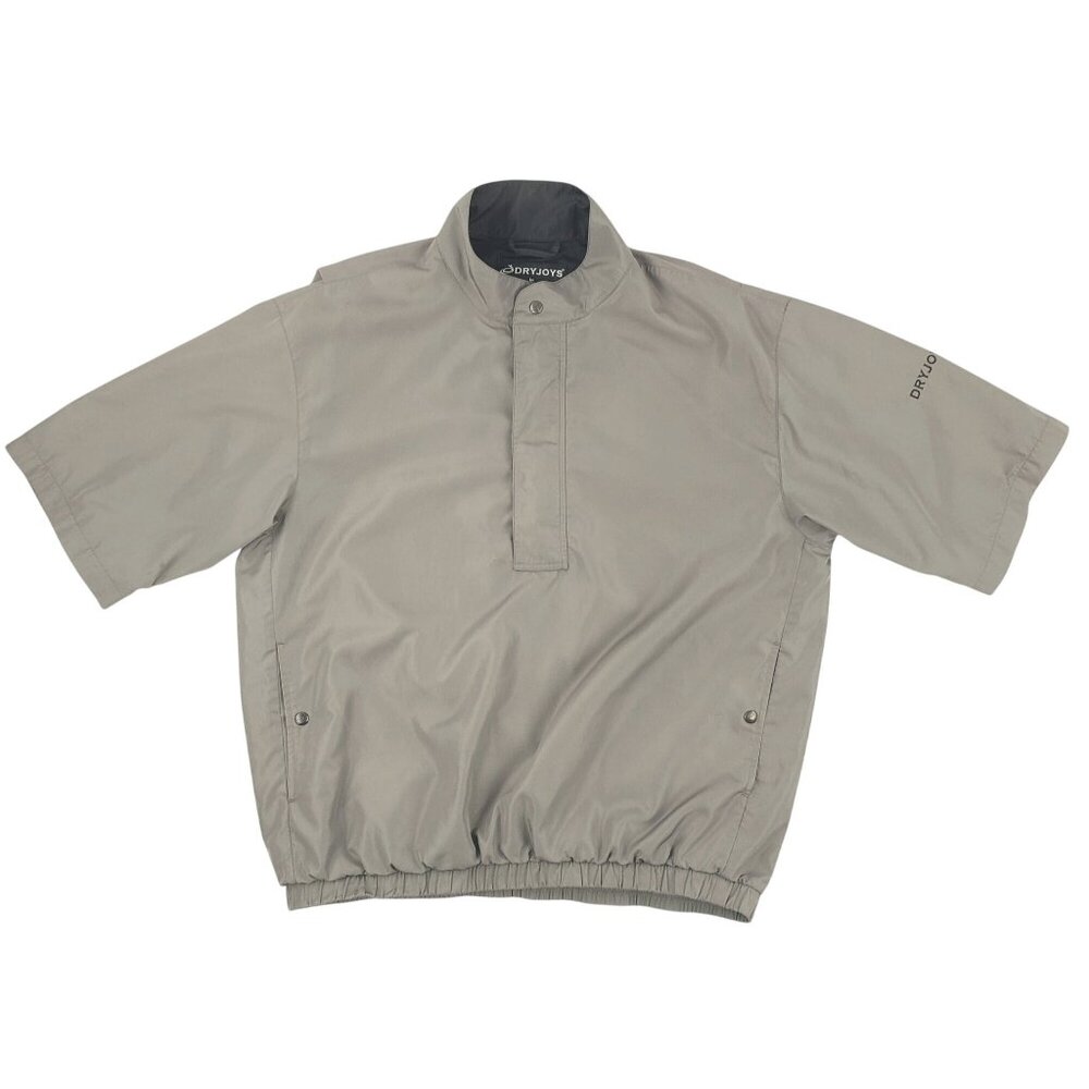 Dryjoys Footjoy Men Large Short Sleeve 1/4 Zip Snap Pullover Rain Wind Jacket